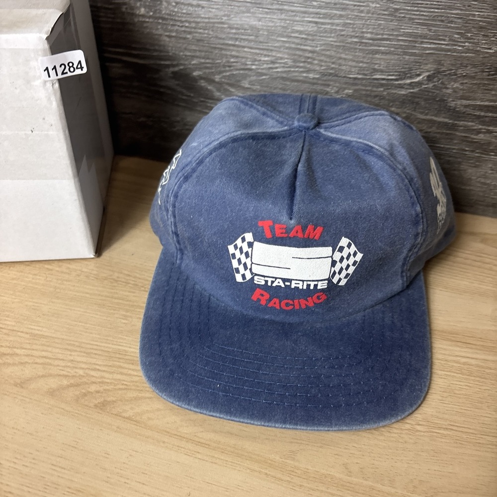 Vintage STA RITE Racing Hat Cap Strap Back Racing Mens Adjsutable - Picture 10 of 10